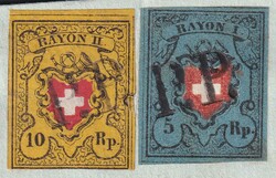 HINWIL (Hinweil) nach Wetzikon (datiert 24.APRIL 1851) Buntfrankatur ...