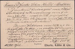 EINSIEDELN 1922 nach Malters, saubere Karte von Eberle, Kälin & Cie ...