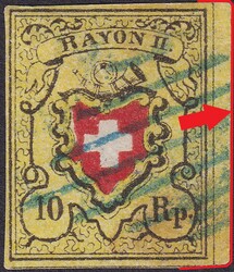 5655106: Rayon II, gelb, ohne Kreuzeinfassung (STEIN D) - Bogenränder / Ecken