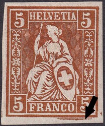 5c kupferbronze, Nr.30 * (ungezähnter Probedruck), mit ...