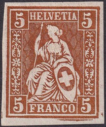 5c kupferbronze, Nr.30 * (ungezähnter Probedruck), mit ...