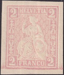 2c hellrosa, Nr.28.6.4 (Probedruck, geschnitten) fehlerfreie Marke ...