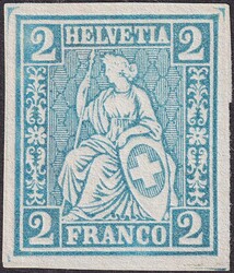 2c hellgraublau, 28.6.3 (Probedruck, geschnitten) fehlerfreie Marke ...