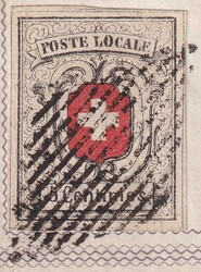 GENEVE 1851 ("Markenlose Zeit") Nr.11 auf ZIERBRIEF mit Ortsverendung ...