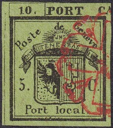 DOPPELGENF, Nr.4L (linke Hälfte der Doppelgenf) besonders ...