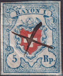 T.9 B1-LU, wunderschöne Rayon I (hellblau) mit zentrischem ...