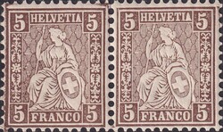 5c braun, Nr.30 im ** postfrischen Paar, tadellos erhalten - in ...