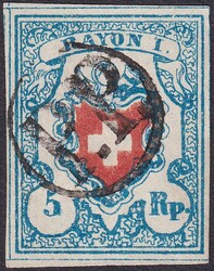 T.38 A3-U, breitrandiges Prachtstück mit zentrischem P.P.-Stempel im ...