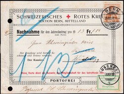 BERN 1923 (ROTES KREUZ, Sektion BERN, Mittelland) Nr.121 auf sauberer ...