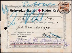 BERN 1923 (ROTES KREUZ, Sektion BERN, Mittelland) Nr.121 auf Karte, ...