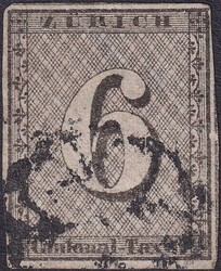 ZÜRICH 6, 2W (Type 99 der des 100er-Bogens) Type IV mit schwarzer ...