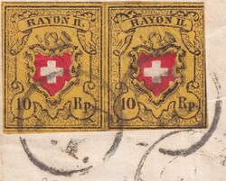 AARAU 1851 nach "BÜNZEN", Paar-Einheit des "Drucksteins B" T.29+30 ...