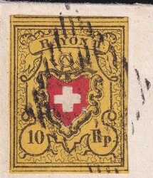 FRAUENFELD 1852 nach Wängi. Erstklassig sauberer Rayon-Brief mit RII ...