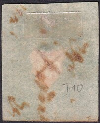 Type 10 A2-O, 15II.f (grünlichblau) mit Tintenkreuz zentrisch ...