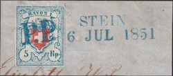 Stein am Rhein (6. JUL.1851), besonders attraktives Briefstück mit ...