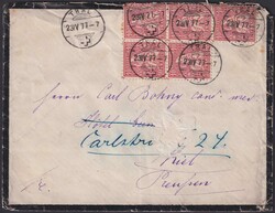 THAL 1877 (23.MAI) nach Kiel (Preussen), Trauerbrief mit 5x Nr.38, ...