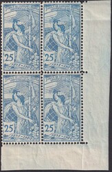 25c blau (Type I), 79A meist ** postfrischer Viererblock mit ...