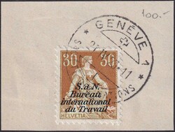 BIT, Nr.5 auf Briefstück von GENEVE: 21.APR.1923, gut gezähnt, ...