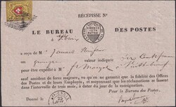 St. CROIX (VD) 1852 (25.JUIL), RÉCÉPISSE mit Rayon-Frankatur: Rayon ...