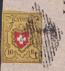 St. CROIX (VD) 1852 (25.JUIL), RÉCÉPISSE mit Rayon-Frankatur: Rayon ...