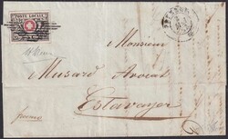 PAYERNE 1852 nach Estavayer (Eine Verwendung der "Übergangsmarken" ...