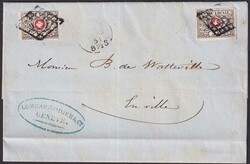 GENEVE 31.MARS 1851 (8.30 Uhr), Nr.10 (Waadt 5) zweimal auf ...