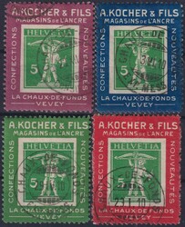 2a-2d (violett, blau, grün & rot), Kochermarken mit jeweils gut ...