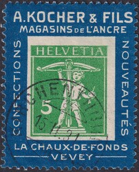 2b (5c grün, blauer Rahmen), sehr frisches Stück von Kirchenthurnen ...