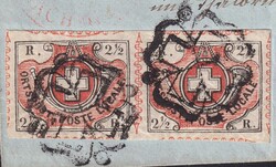 ZÜRICH 1850 (26.MAI), Nr.12 im waagrechten Paar auf archivfrischem ...