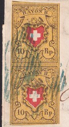 RHEINFELDEN 1854 (19.JUIL.) nach STEIN, senkrechte Paar-Einheit: T ...