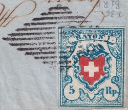 ZÜRICH 1853 (15.FEB) nach HORGEN, "ZU WENIG FRANKIERT" auf Faltbrief ...