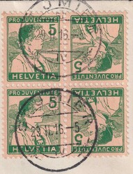 1916, K11 (Appenzeller Knabe) im tête-beche auf LUXUS-Brief von St ...