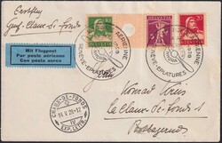 GENEVE 1928, Erstflug nach Chaux-De-Fonds, sauber entwertet, seltene ...
