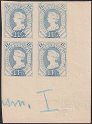 1Fr grauviolettlblau, ES 66.2.01 (geschnittene Libertas-Proben) ...