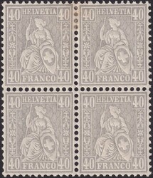 40c grau, Nr.42 im ungestempelten Viererblock mit Original-Gummi (** ...