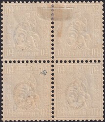 40c grau, Nr.42 im ungestempelten Viererblock mit Original-Gummi (** ...