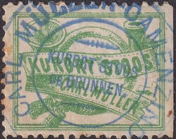 1877, Nr.43 (Stoos, Postamt Brunnen) grüne Marke mit blauem, klaren ...