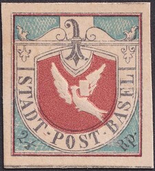 BASLER TAUBE, Nr.8a (Postkarten-Ausschnitt), sehr gut geschnitten - ...