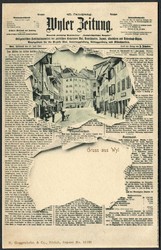 St.Gallen, WYL, ZUDRUCK ungebrauchte Karte von der WYLER ZEITUNG