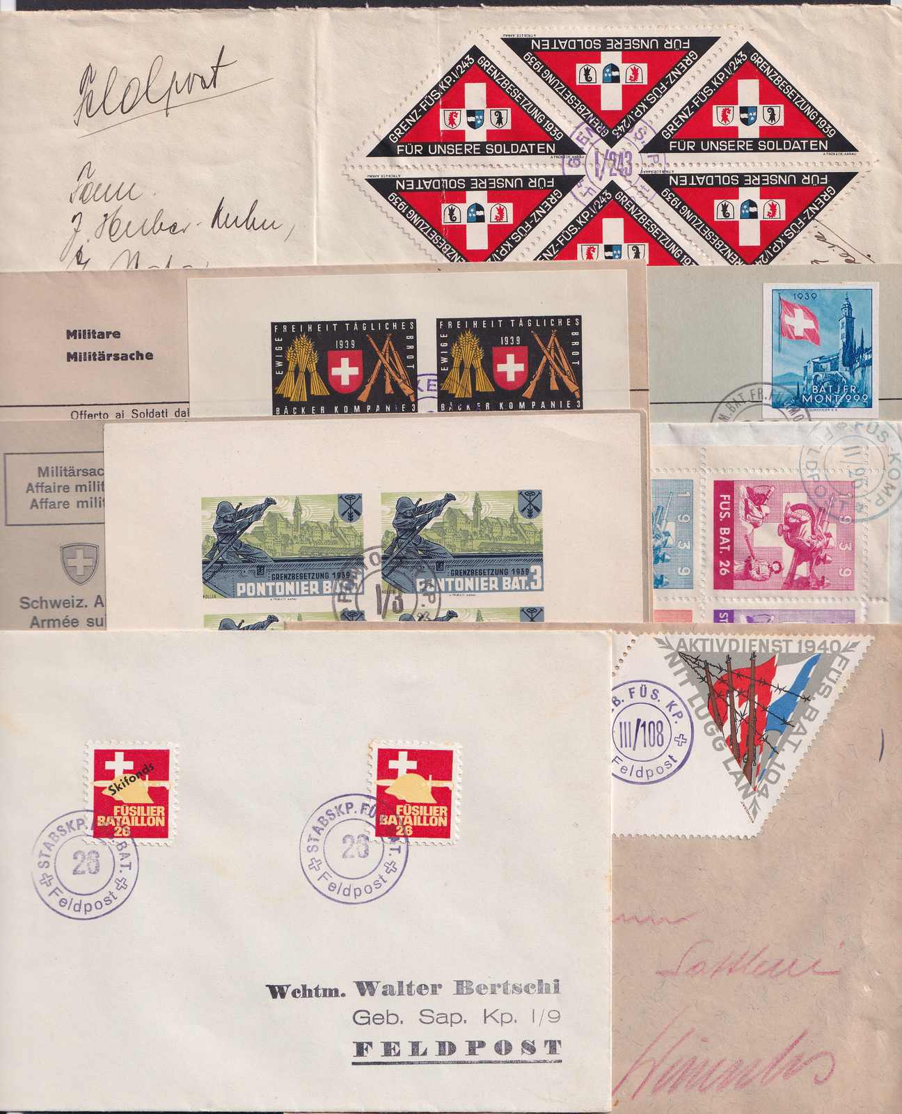 1910-1945, ca.450 Briefe und Karten in 4 Alben, viele bessere ...