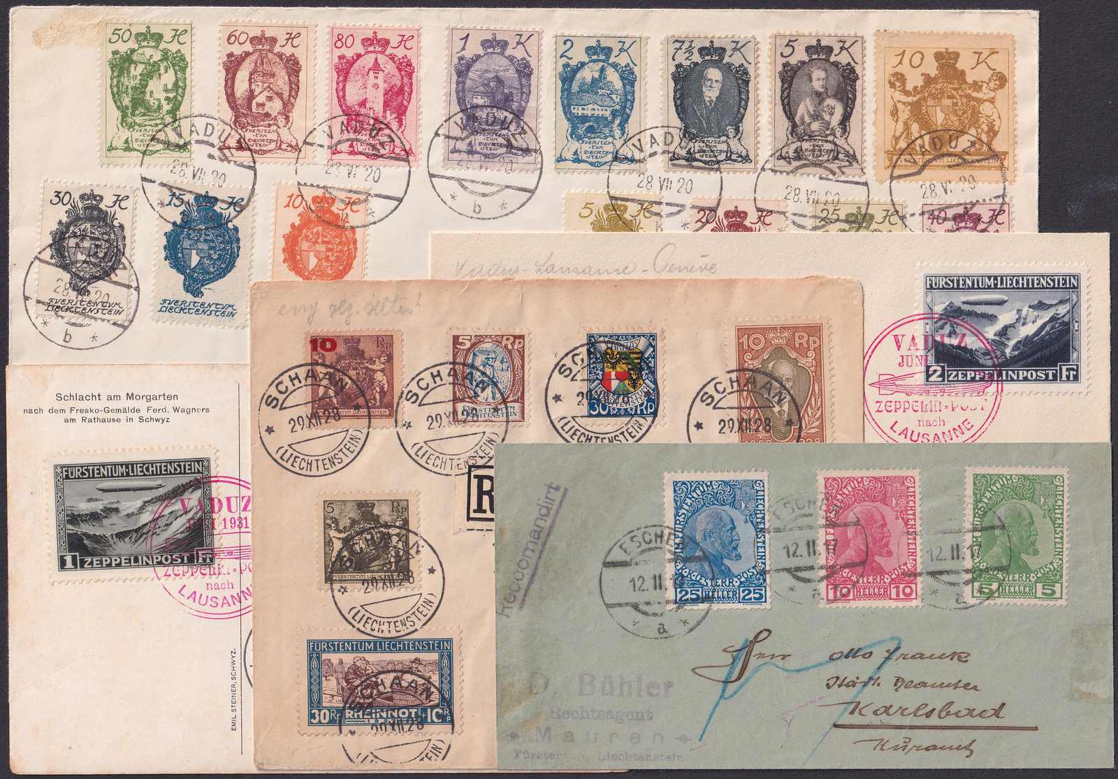 1912-1950, HÄNDLER-Posten Liechtenstein mit vielen besseren ...