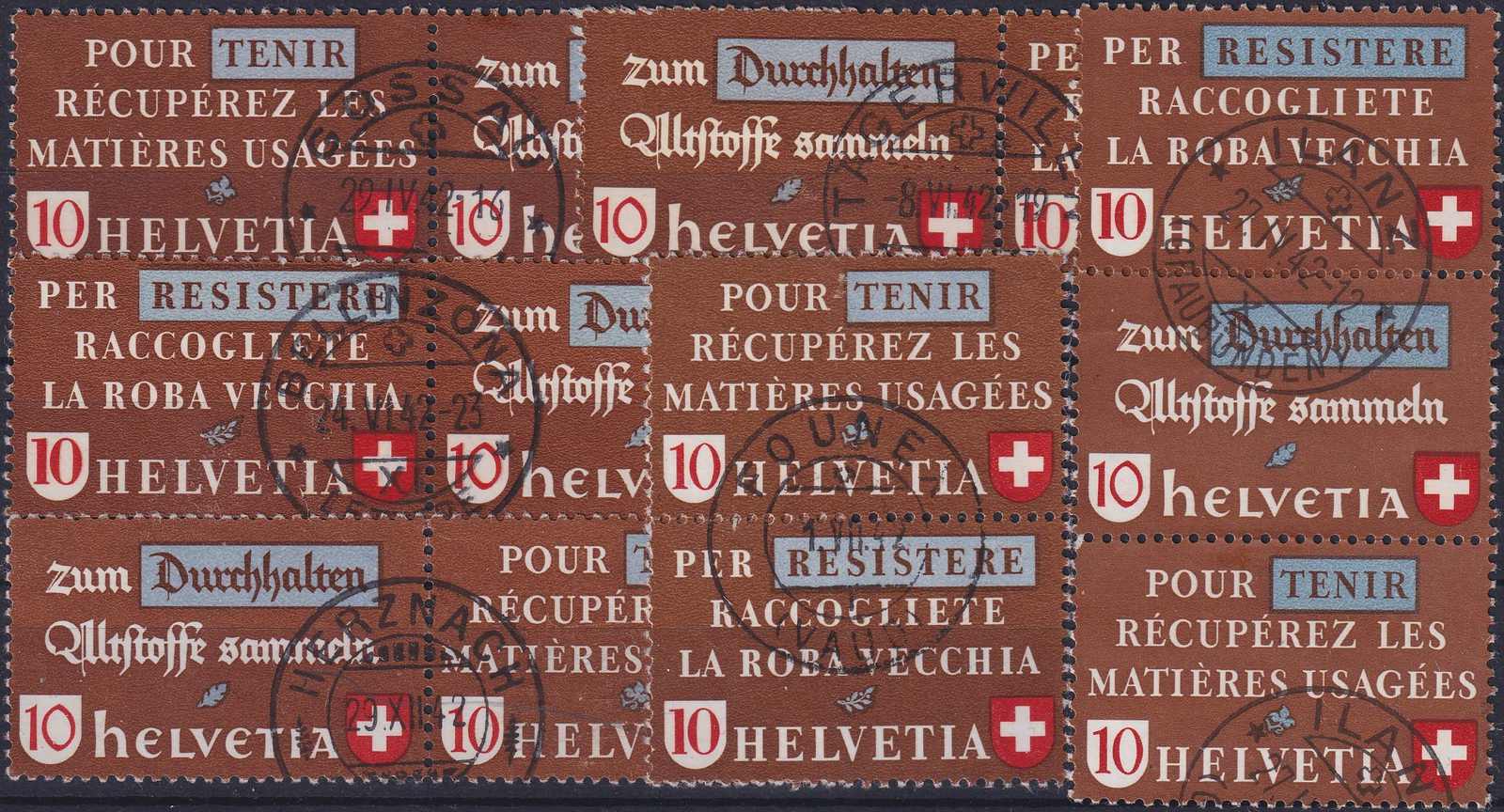 1942, Z33a-Z38c (Altstoff) Zusammenhängende: Dreierstreifen und ...