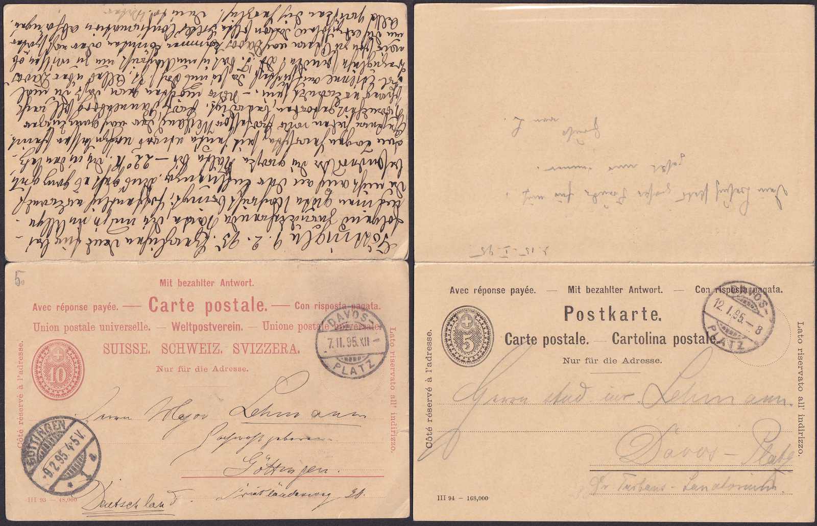 1886-1959, 90 Ganzsachen (Tüblibriefe, Karten, Streifbänder), Drei ...
