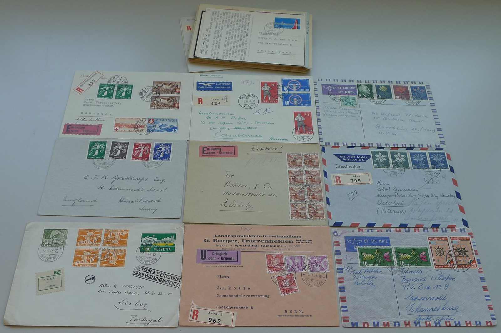 1939-1955, guter Posten Briefe ab CHAM ZG (32 Stück) meist gute ...