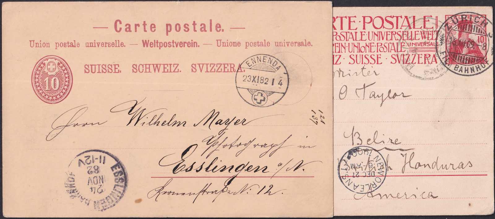1870-1920 (ca) 80 alte Postkarten, Destinationen wie BELIZE (Brish ...