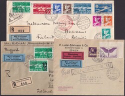 1931-1936, 11 Belege, meist nach Finnland +Luderbrief nach Budapest ...