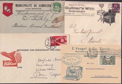 1911-1954, 15 illustrierte Belege (teils rückseitig), Gubler ...