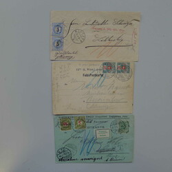 1882-1990, 47 Verwendungen mit Porto & Portofreiheits-Marken, ...