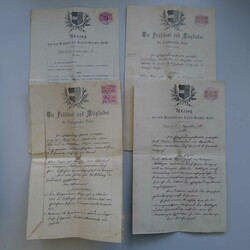 KULM 1900, Gerichtssachen (4x) mit Stempelmarken (Fiskalmarken) ...