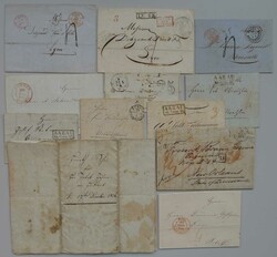 1836-1858, 12 "Vorphila"-Briefe, 3x Ausland, meist saubere Qualität, ...